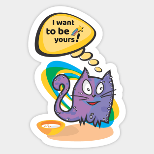 Funny Cat Cata-Vento Says to you Sticker